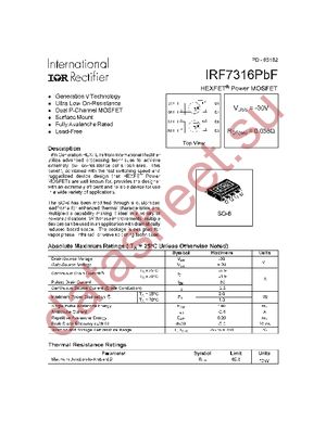 IRF7316TRPBF datasheet  